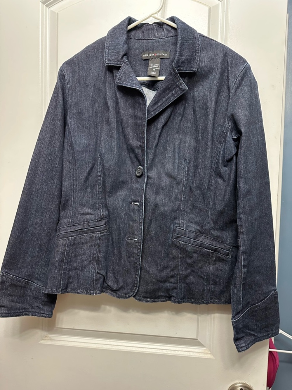 New York & Company Indigo Denim Blazer
